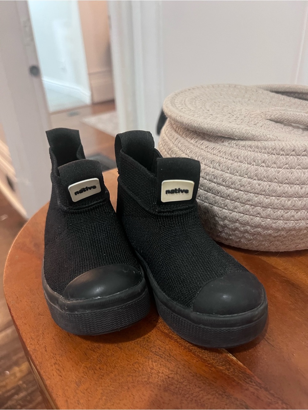 Native Kids Black Knit Slip-On Sneakers C5